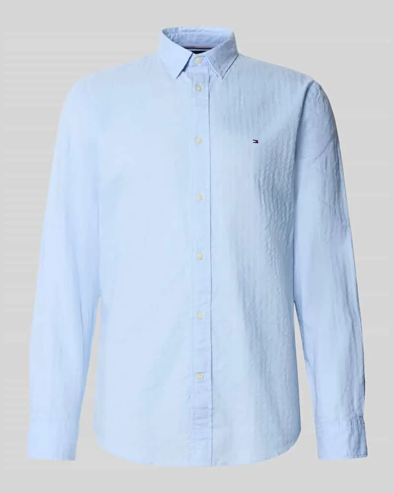 Tommy Hilfiger Regular Fit Freizeithemd aus reiner Baumwolle Bleu