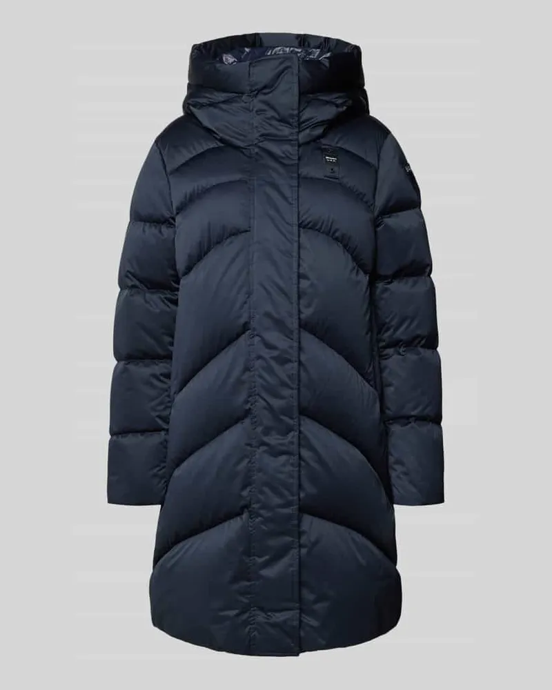 Blauer Steppmantel mit Kapuze Modell 'OPERA Dunkelblau