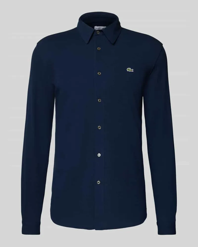 Lacoste Slim Fit Freizeithemd in Struktur-Optik Blau