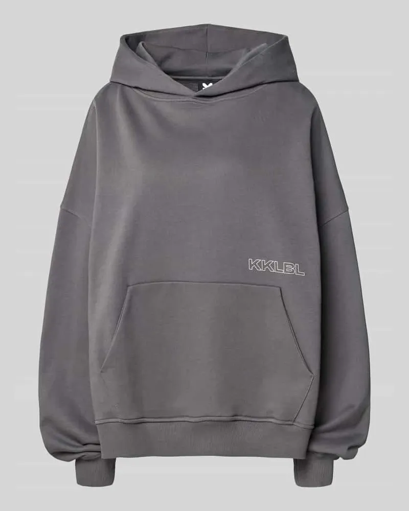 Karo Kauer Oversized Hoodie mit Label-Print Anthrazit