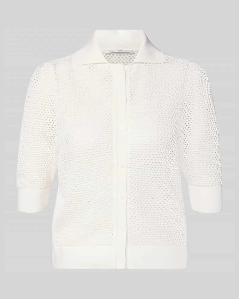 Lanius Strickjacke mit Polokragen und 1/2-Arm Offwhite