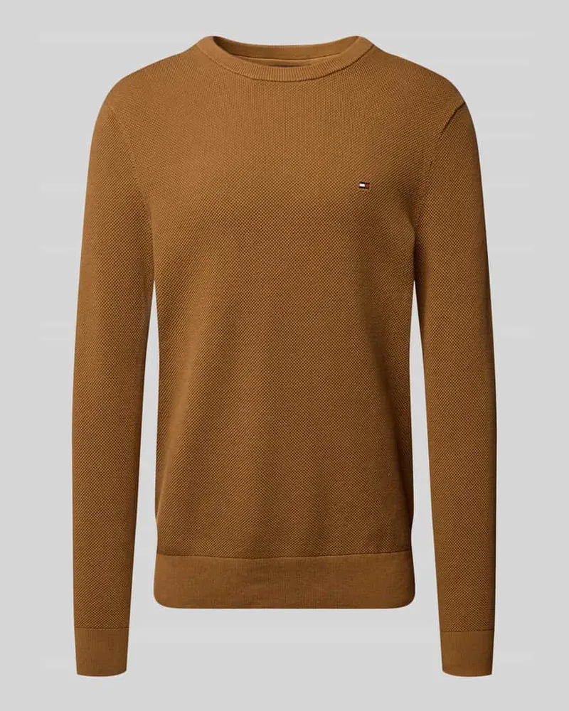 Tommy Hilfiger Regular Fit Strickpullover aus reiner Baumwolle Khaki