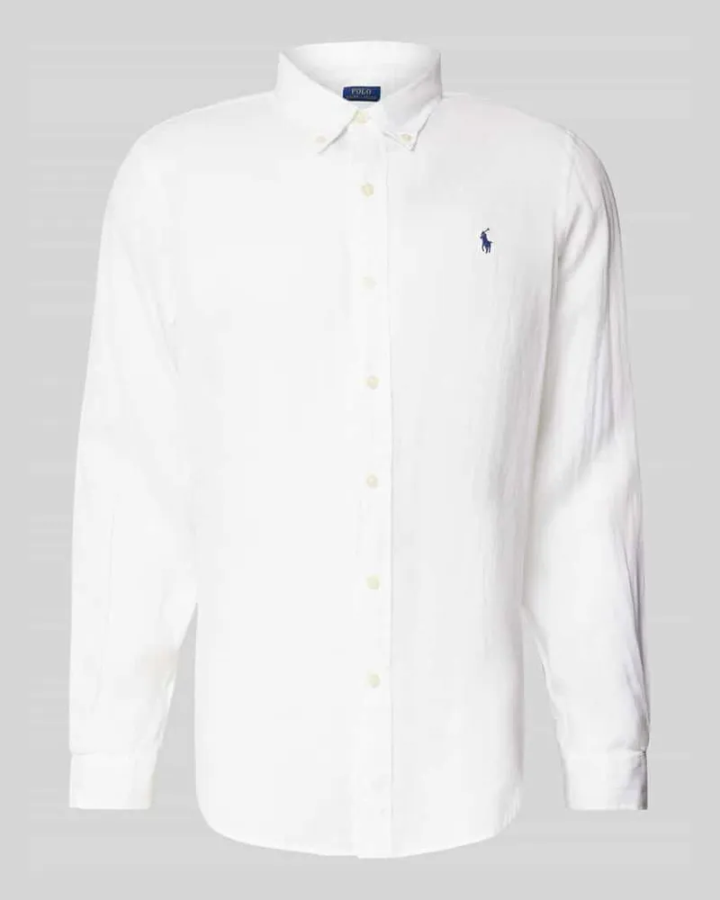 Ralph Lauren Custom Fit Freizeithemd aus reinem Leinen Weiss