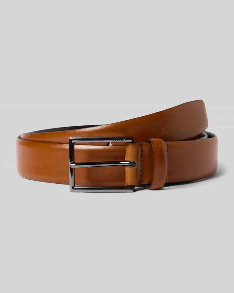 JOOP! Ledergürtel mit Label-Prägung Cognac