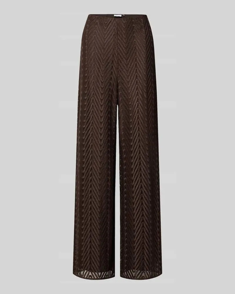 COMMA Hose aus Häkelspitze mit Innenfutter Dunkelbraun