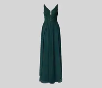 Abendkleid mit Spitzenbesatz und Ziersteinen