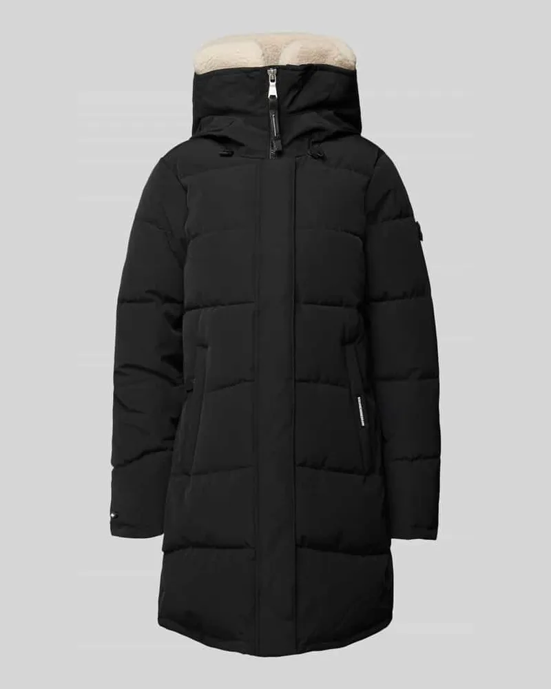 khujo Steppmantel mit Label-Details Modell 'Teddy Black