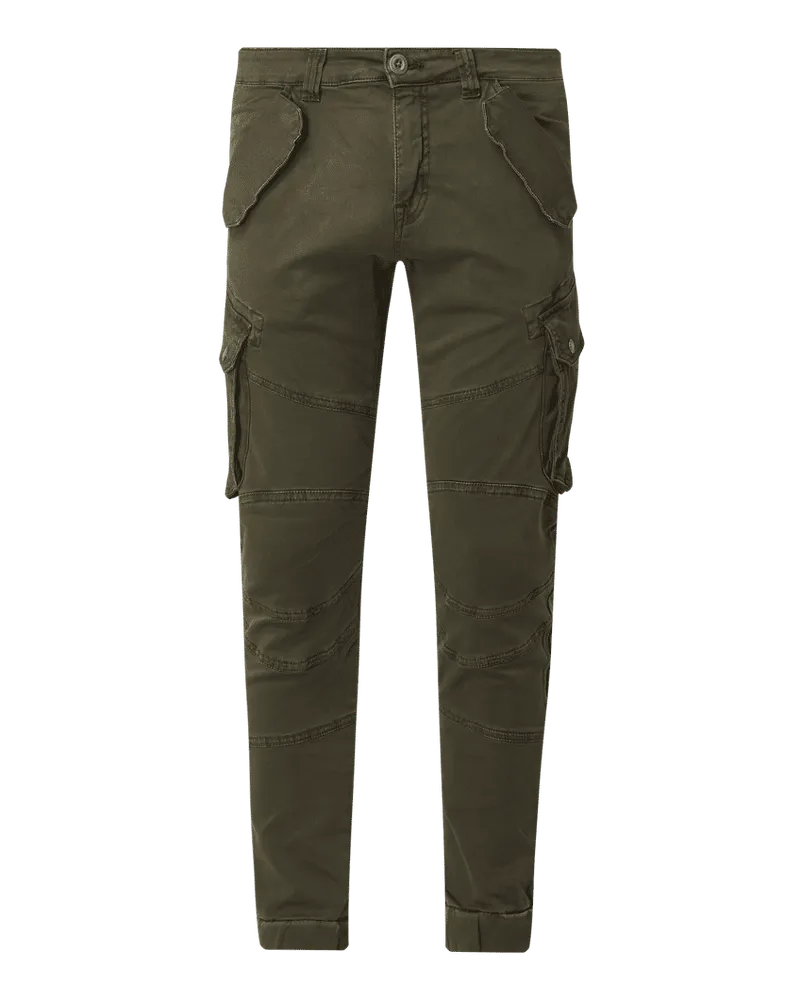 Alpha Industries Cargohose mit Label-Details Modell 'COMBAT Dunkelgrau