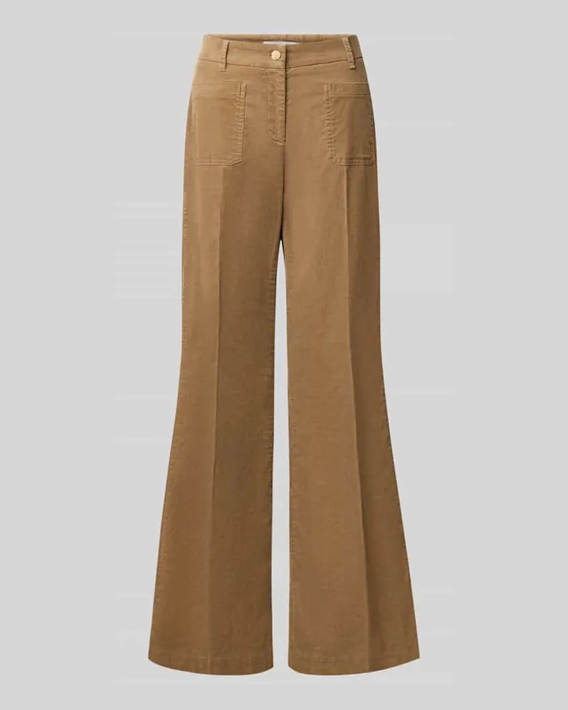 Brax Wide Leg Cordhose aus Baumwoll-Mix Modell 'MAINE Beige