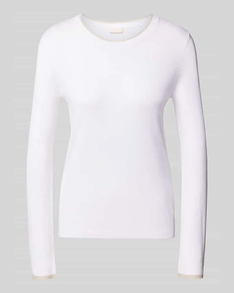 Liu Jo Regular Fit Longsleeve aus Viskose-Mix mit Rundhalsausschnitt Offwhite
