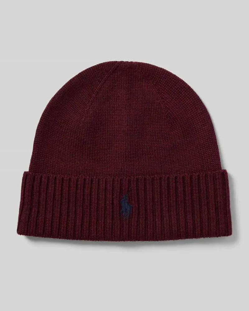 Ralph Lauren Beanie aus Wolle mit Label-Stitching Bordeaux