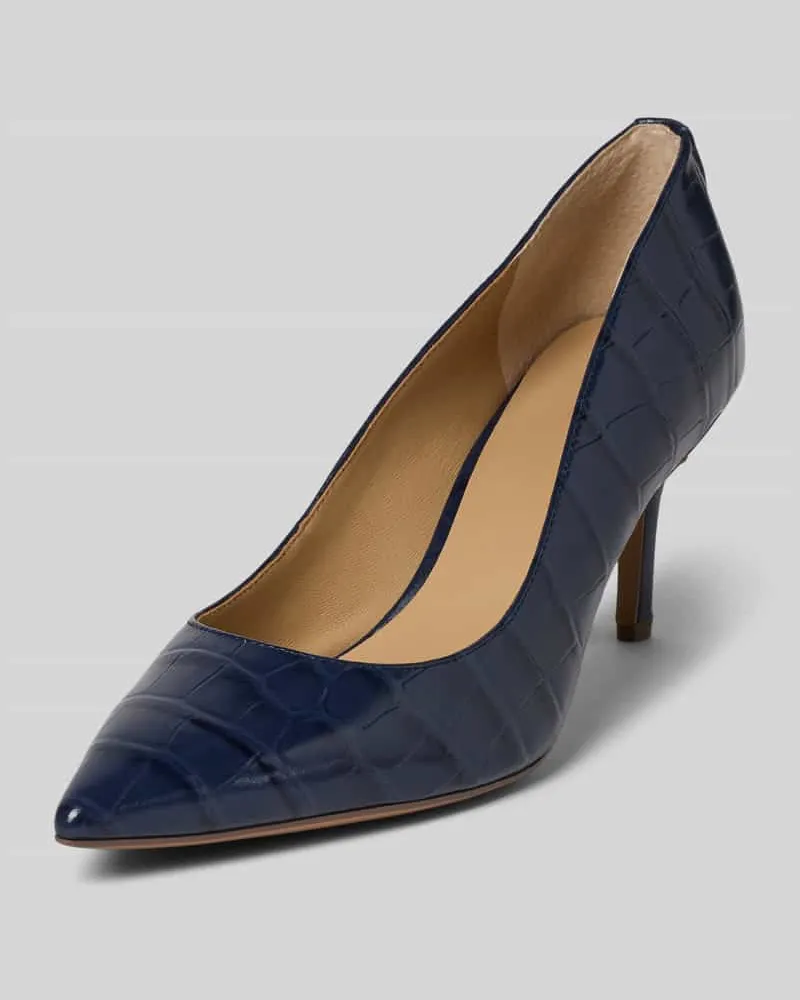 Ralph Lauren Pumps aus Leder mit Pfennigabsatz Modell 'LANETTE Marine
