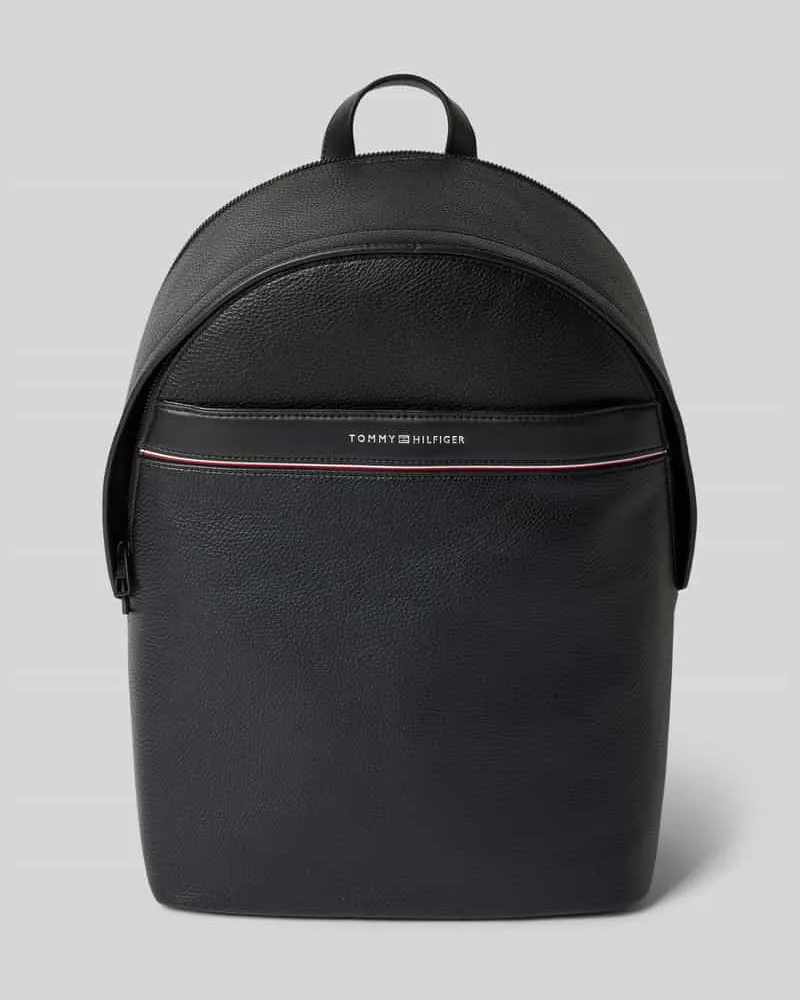Tommy Hilfiger Rucksack mit Label-Detail und kurzem Tragegriff Black