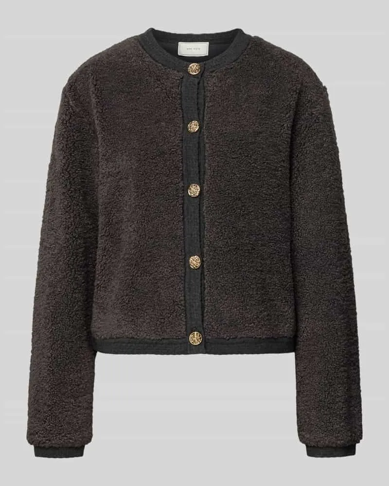Neo Noir Jacke mit Knopfleiste Mittelgrau
