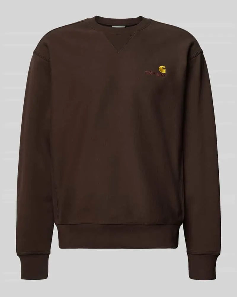 Carhartt WIP Sweatshirt mit Label-Stitching Dunkelrot
