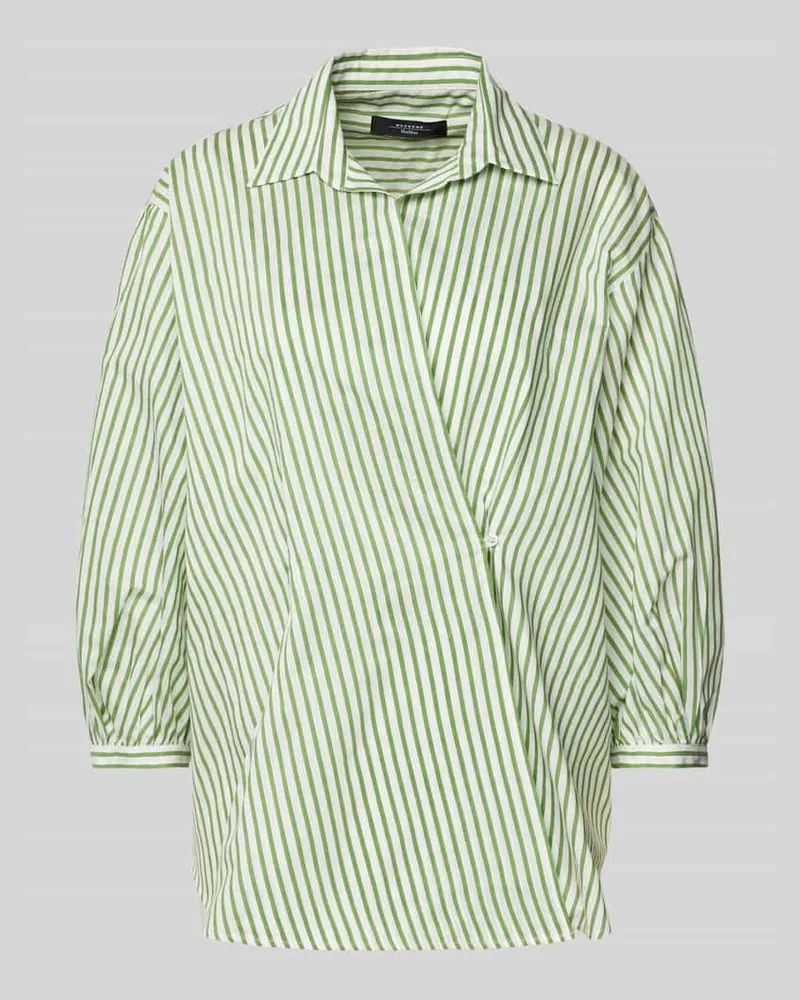 Max Mara Relaxed Fit Wickelbluse aus Baumwoll-Seiden-Mix Modell 'CECI Gruen