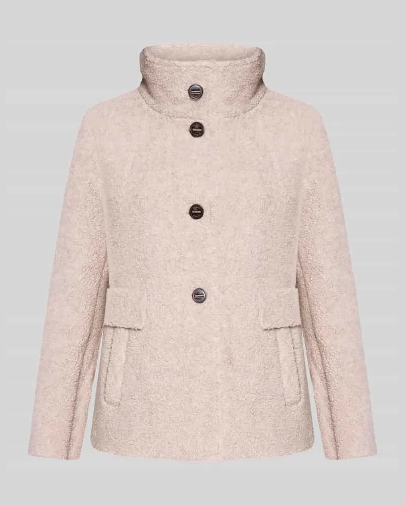 Gil Bret Regular Fit Teddyjacke aus Woll-Mix Sand