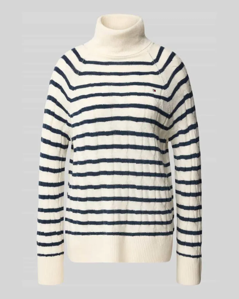 Tommy Hilfiger Relaxed Fit Rollkragenpullover aus reiner Wolle Ecru