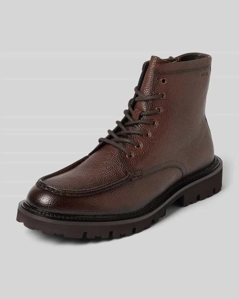 Digel Schnürstiefel aus Rindsleder mit Profilsohle Mittelbraun