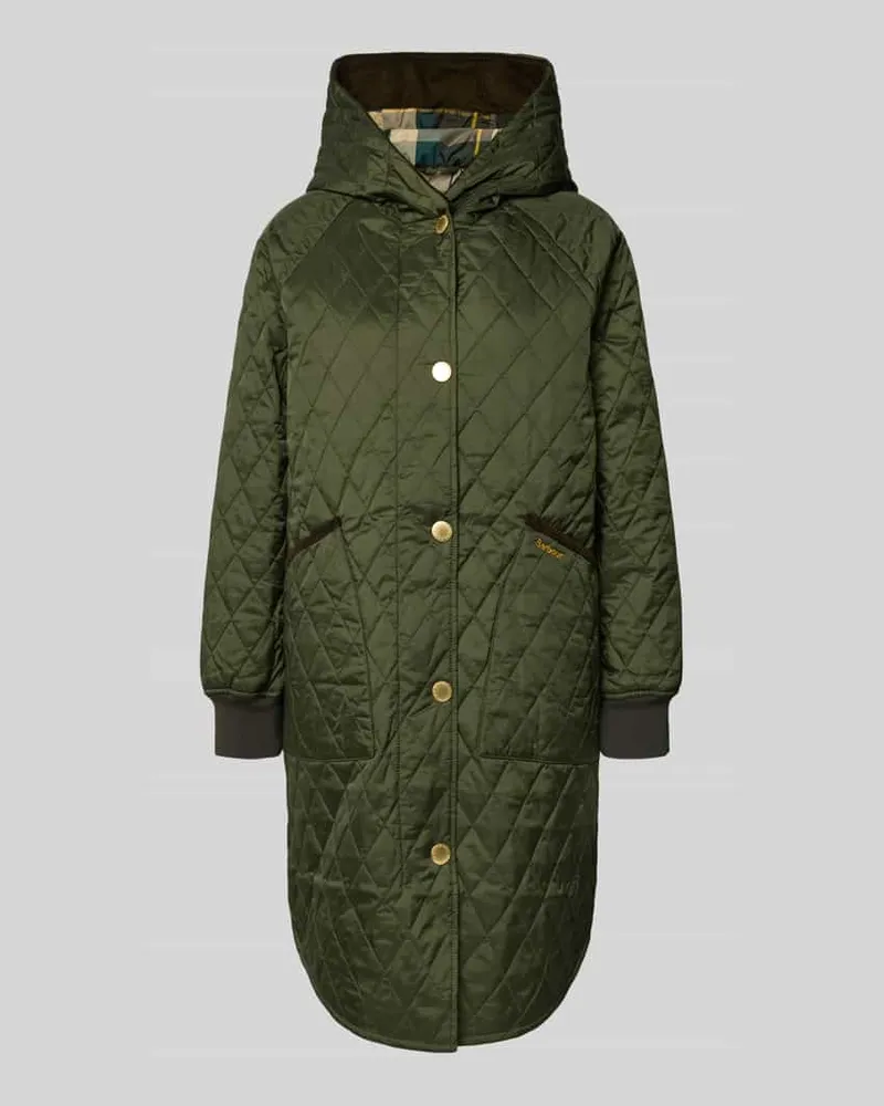 Barbour Relaxed Fit Steppmantel mit Cordbesatz Modell 'HILARY Oliv
