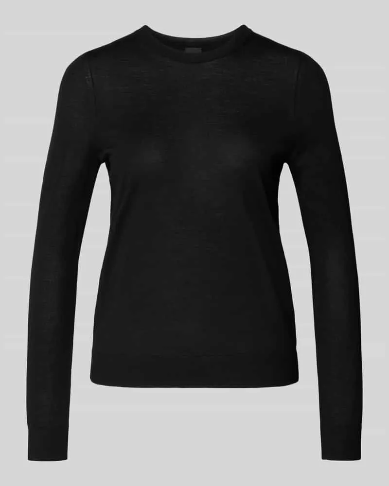 HUGO BOSS Regular Fit Pullover aus reiner Schurwolle Modell 'FERPINA Black
