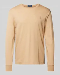 Ralph Lauren Custom Slim Fit Longsleeve mit Rundhalsausschnitt Camel