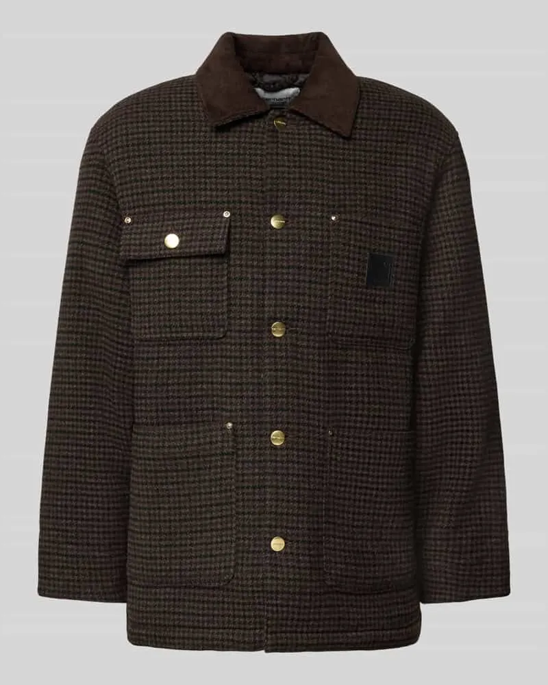 Carhartt WIP Jacke mit Kentkragen Dunkelbraun