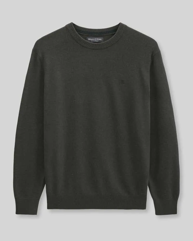 Marc O'Polo Regular Fit Pullover aus Baumwoll-Mix mir Schurwoll-Anteil Dunkelbraun