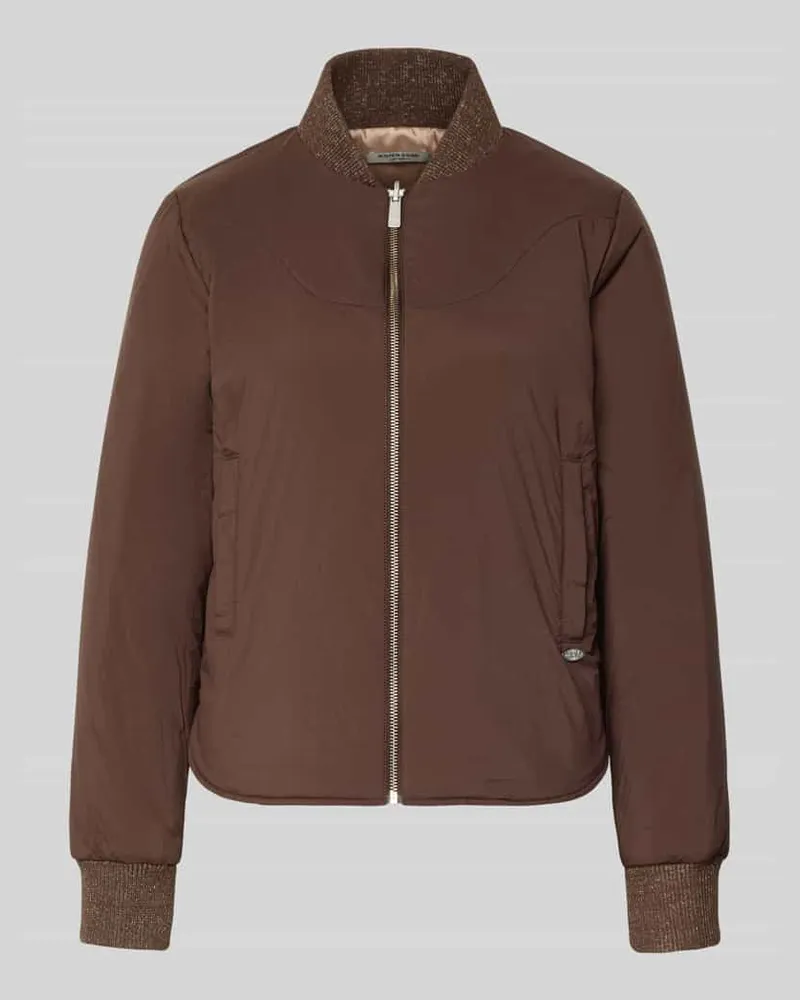 Scotch&Soda Regular Fit Bomberjacke mit Stehkragen Dunkelbraun