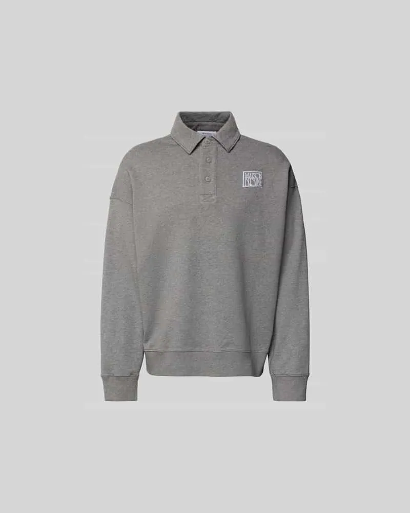 Kitsuné Regular Fit Pullover mit Polokragen Mittelgrau