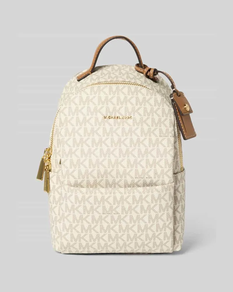Michael Kors Rucksack mit Allover-Logo-Print Modell 'Sable Ecru