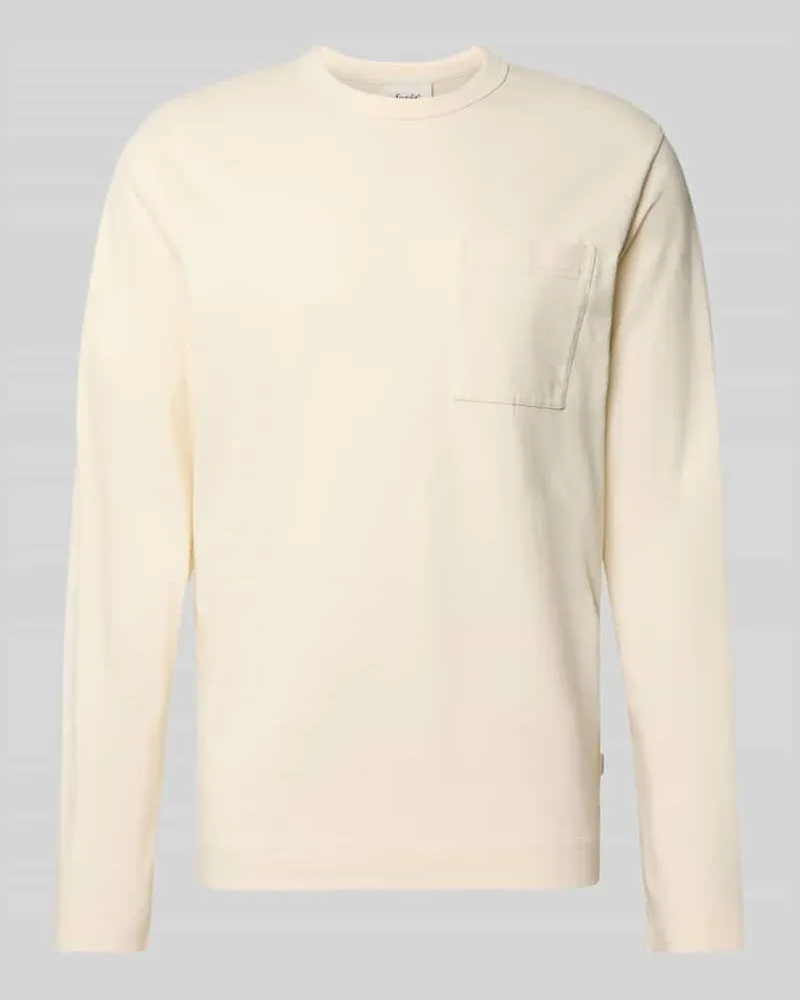 forét Longsleeve mit Brusttasche Modell 'PLANET Offwhite
