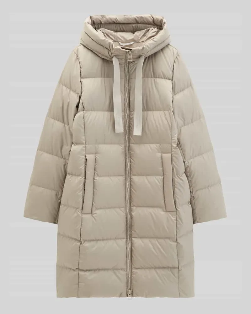 Marc O'Polo Regular Fit Daunenmantel mit Label-Print Taupe