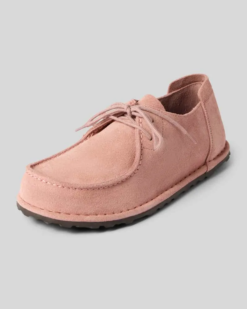 Birkenstock Schnürschuhe aus Leder mit flacher Sohle Altrosa