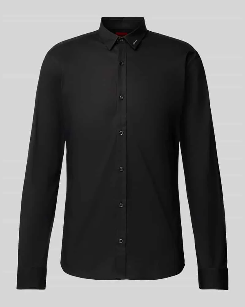 HUGO BOSS Freizeithemd mit Label-Detail Modell 'Ero Black