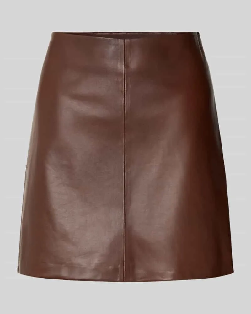 Ralph Lauren Bleistiftrock aus Lammleder Modell 'LIDDLE Dunkelbraun