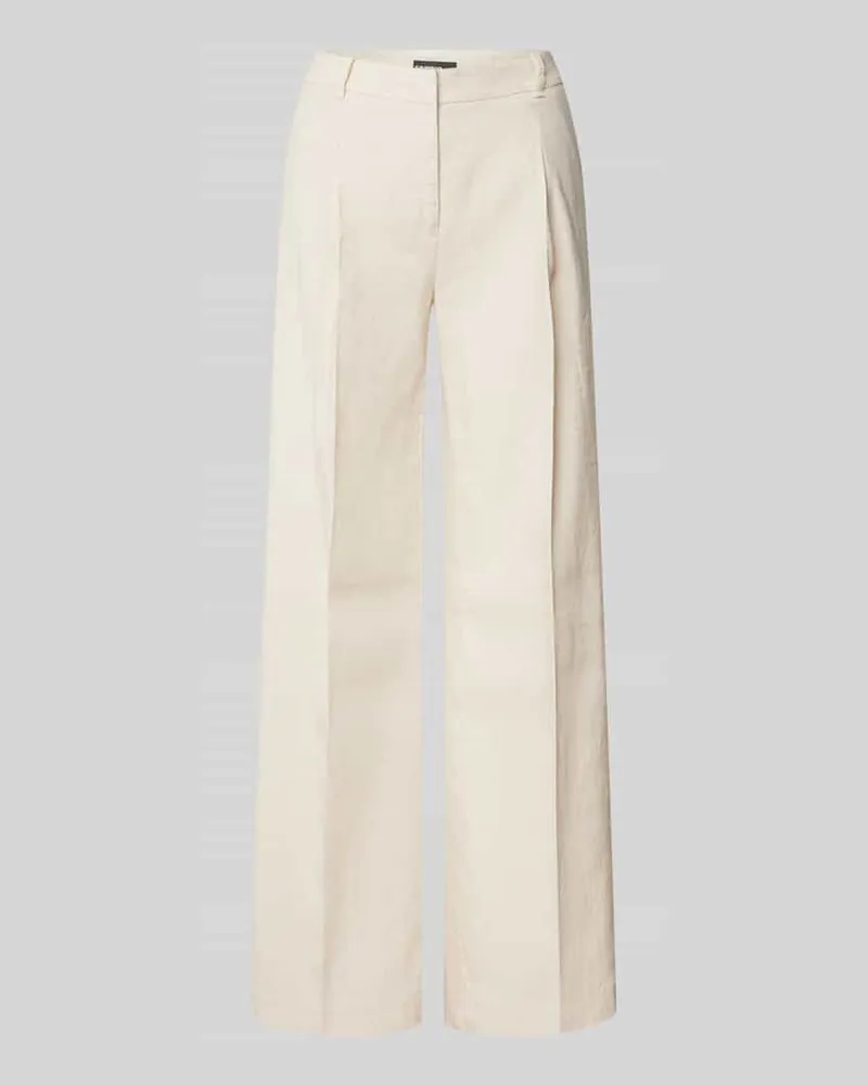 Cambio Straight Leg Bundfaltenhose aus Leinen-Mix Modell 'AMELIE Sand