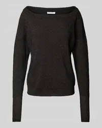 Patrizia Pepe Strickpullover mit U-Boot-Ausschnitt Black