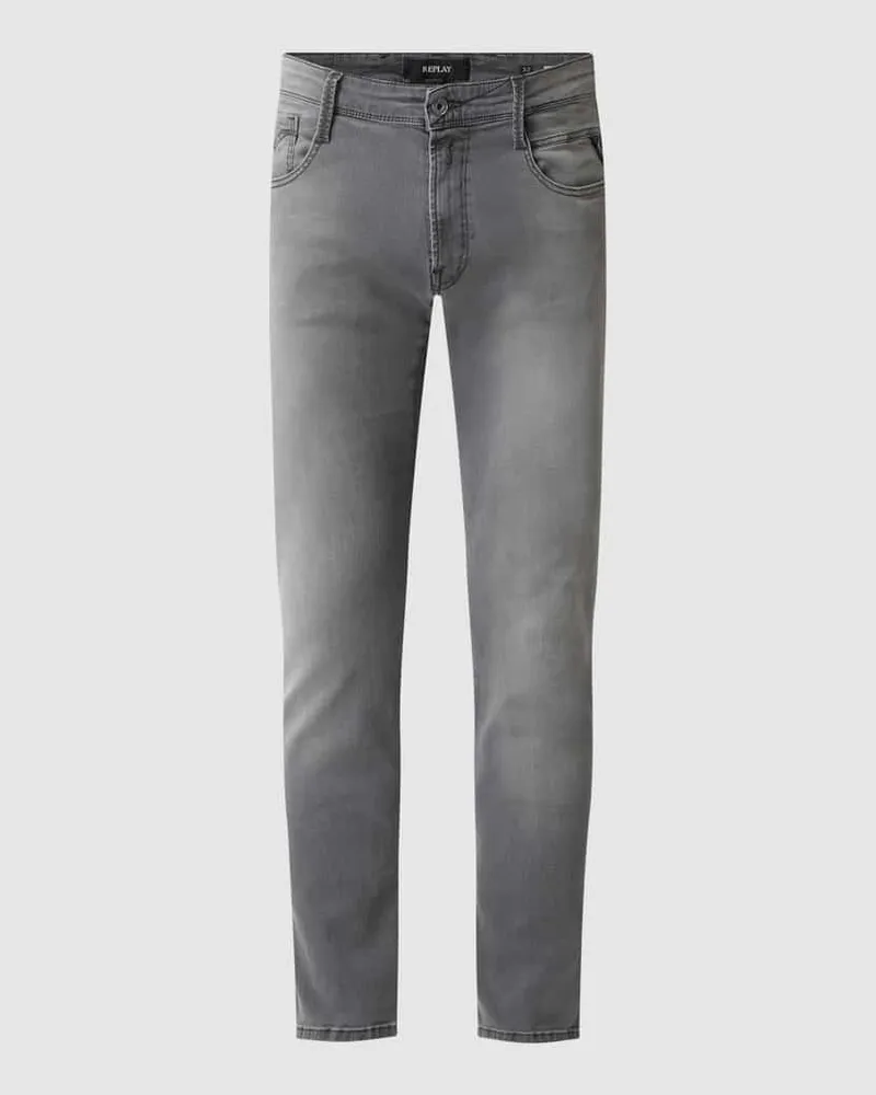 Replay Slim Fit Jeans mit Stretch-Anteil Modell 'Anbass Mittelgrau