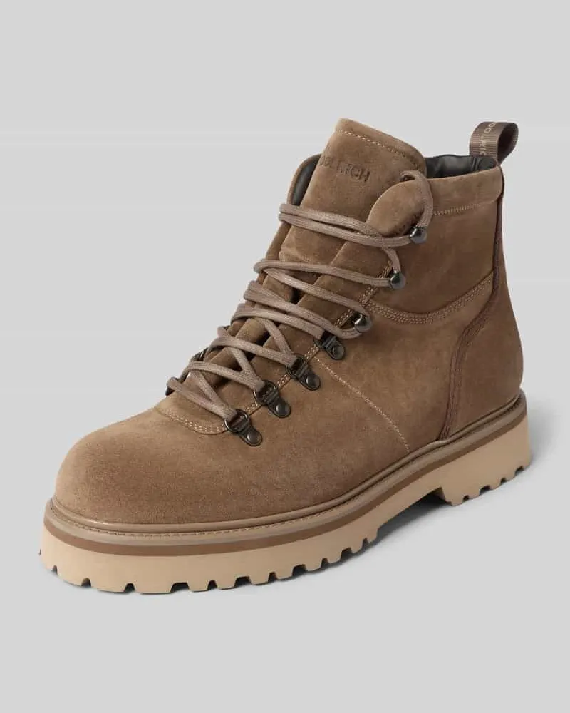 Woolrich Boots aus echtem Leder mit Strukturmuster Taupe
