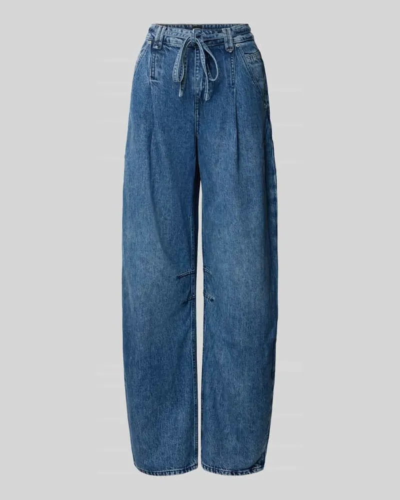 HUGO BOSS Wide Leg Jeans aus Baumwoll-Lyocell-Mix Modell Modell 'C_PLEATED BARREL 1.0 Blau