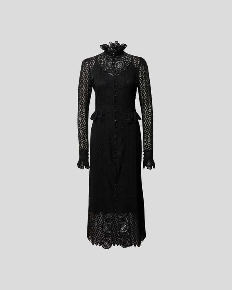 Paco Rabanne Spitzenkleid in Maxilänge Black