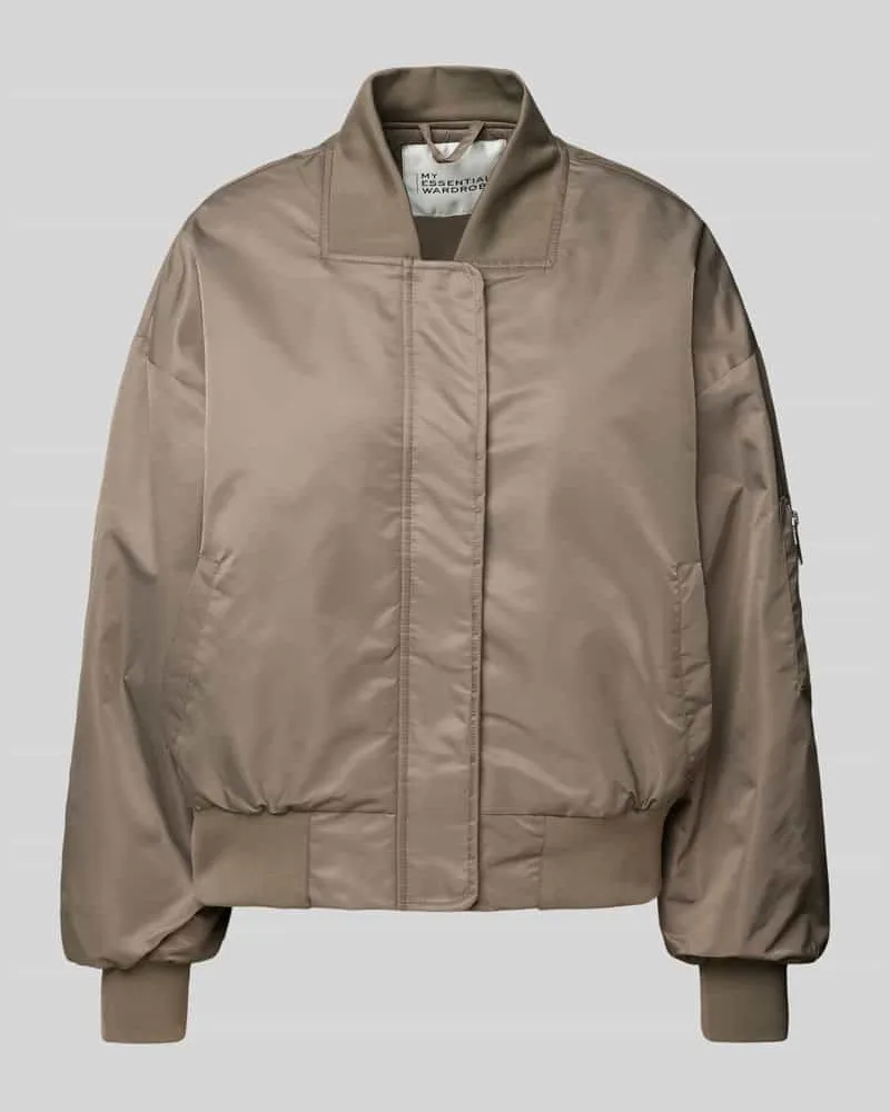 My Essential Wardrobe Bomberjacke mit Leistentaschen Modell 'Helga Dunkelbraun