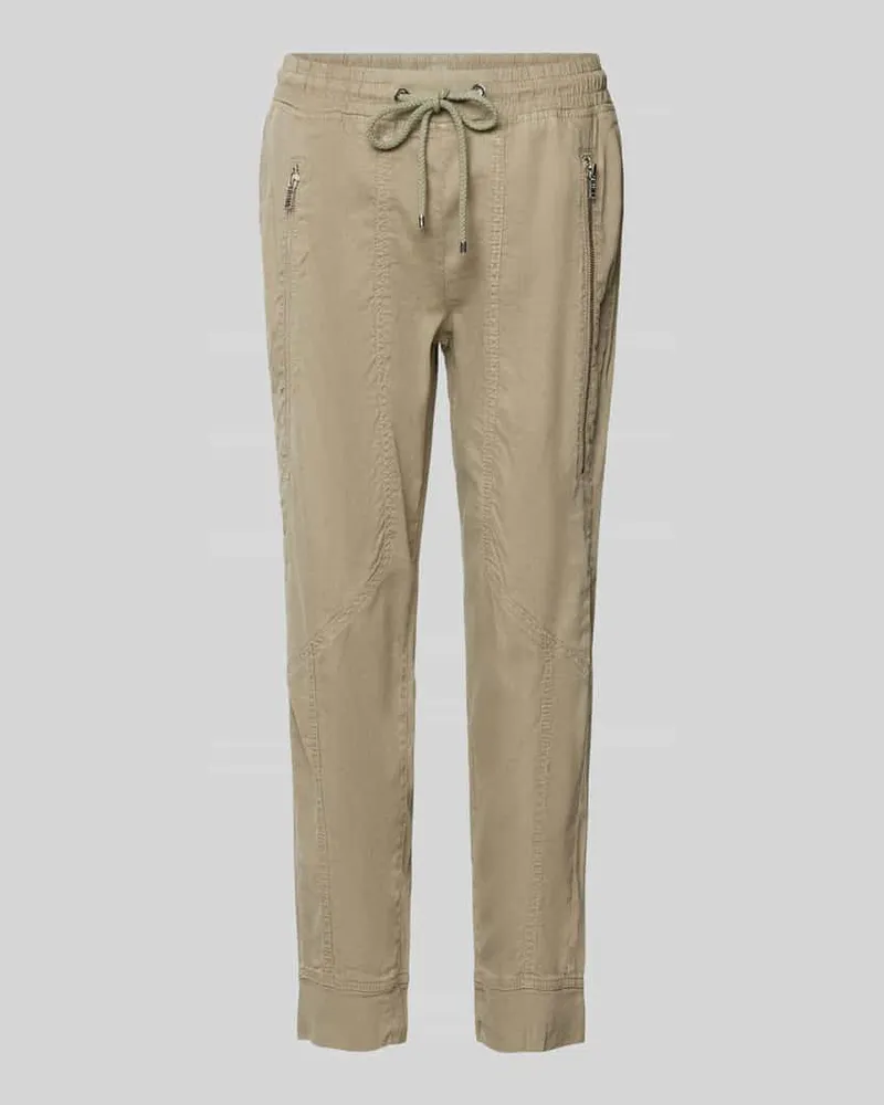 MAC Jeans Tapered Fit Hose aus Leinen-Mix Modell 'Future Worker Khaki