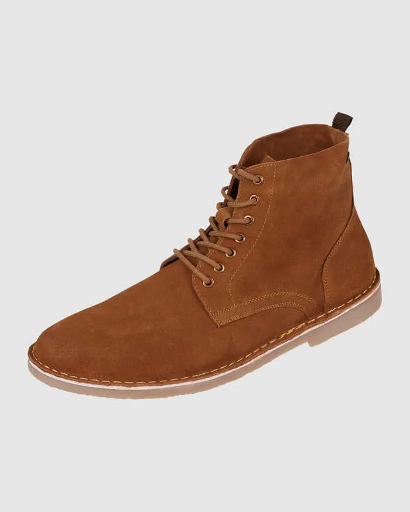 Jack & Jones Boots aus Veloursleder Modell 'Bruce Mittelbraun