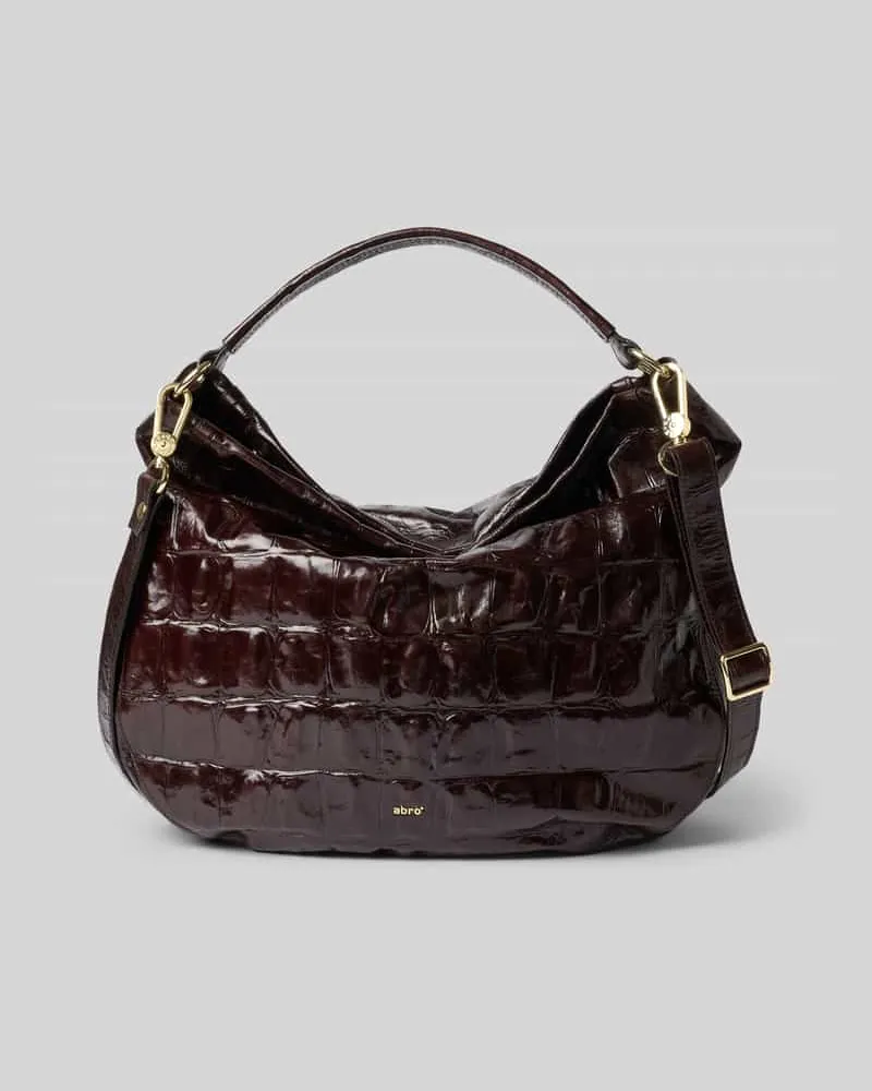 Abro Crossbody Bag mit Steppnähten Modell 'MIA Dunkelbraun