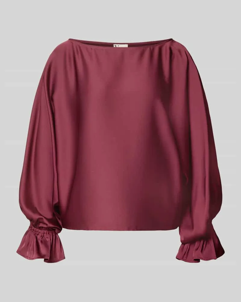 Vera Mont Blusenshirt aus Satin mit Rundhalsausschnitt Dunkelrot