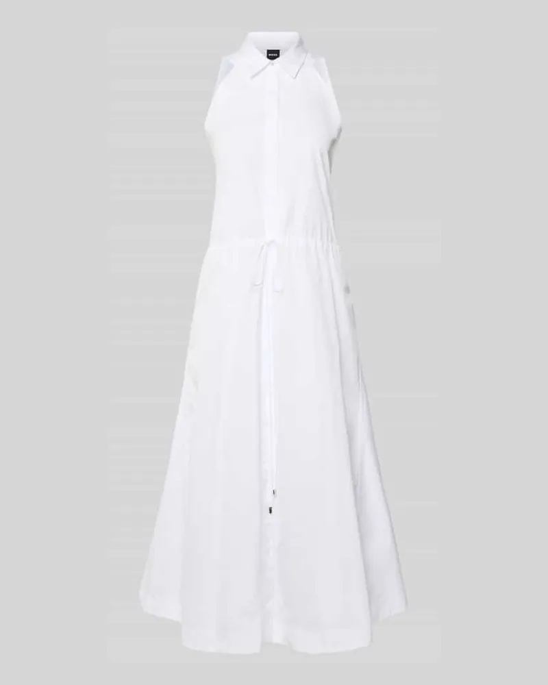 HUGO BOSS Blusenkleid aus Baumwolle mit Tunnelzug Weiss