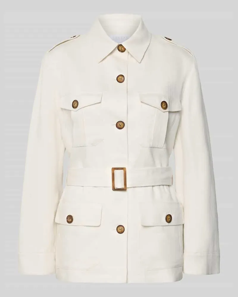 JAKE*S Regular Fit Blazer aus Leinen-Viskose-Mix Offwhite