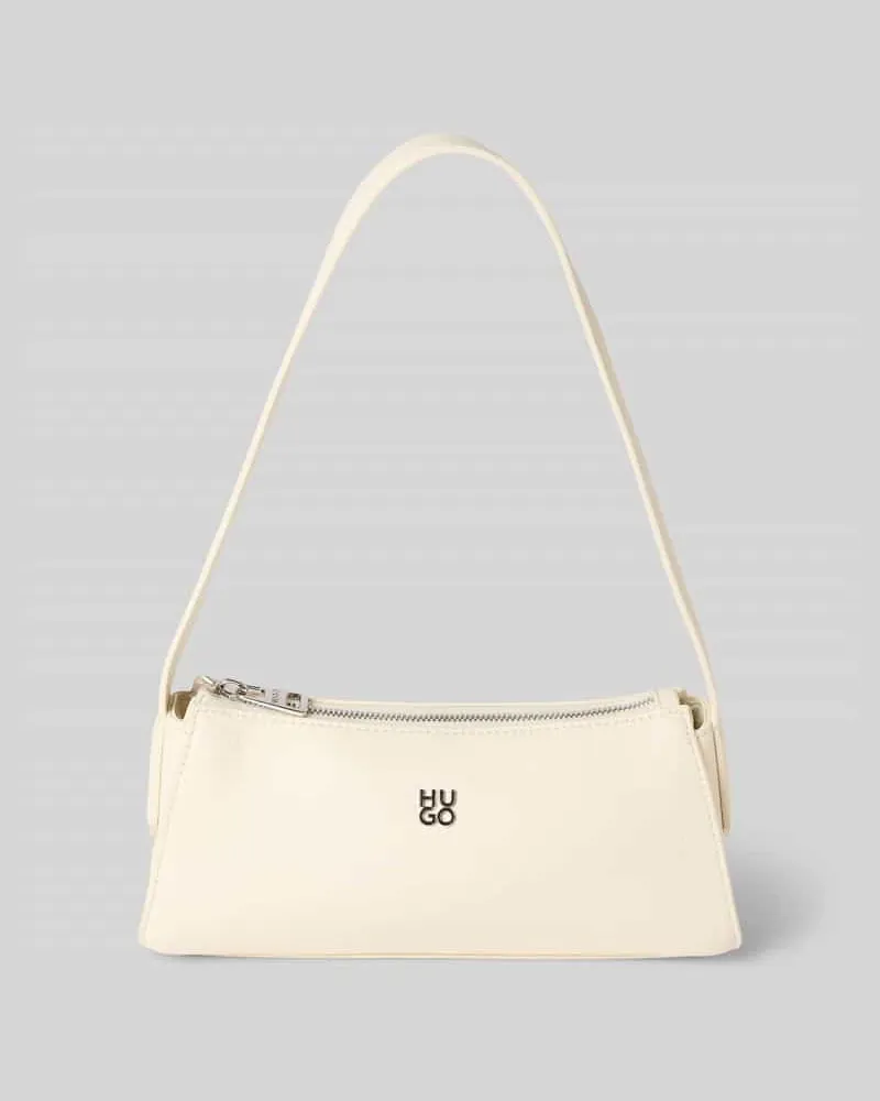 HUGO BOSS Handtasche mit Label-Applikation Modell 'Chris 2.0 Ecru
